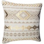 Homemaison - housse de coussin ethnik gold et beige 40x40 cm en lin ? design ethnique, livraison gratuite ...
