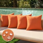 Housse coussin exterieur impermeable imitation de lin en polyester coussins canape decoratif motifs taie ...