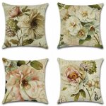 Housse de coussin d'ext�rieur imperm�able, taie d'oreiller d�corative � fleurs, 45x45 cm, pour patio ...