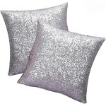 Housse de coussin gris argent� 40x40cm, paillettes et �l�gance pour canap� et d�coration maison ensemble ...
