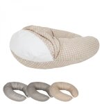 Housse pour coussin de grossesse, maternit� et d'allaitement - 100% coton - 170 cm - beige pois - monsieur ...