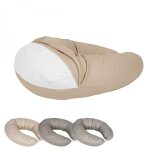 Housse pour coussin de grossesse, maternit� et d'allaitement - 100% coton - 170 cm - beige uni - monsieur ...