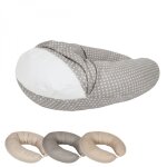 Housse pour coussin de grossesse, maternit� et d'allaitement - 100% coton - 170 cm - gris pois - monsieur ...