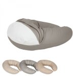 Housse pour coussin de grossesse, maternit� et d'allaitement - 100% coton - 170 cm - gris uni - monsieur ...