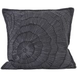 Housse de coussin en lin gris clair et fonc� 50 x 50 cm