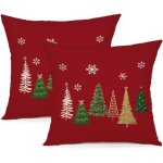 Housse de coussin noel 45x45 lot de 2 housse coussin noel deco noel polyester taie d'oreiller pour chambre, ...