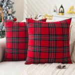 Housses de coussin nol 45x45 rouge tartan ecossaise taies d'oreiller  carreaux dcoratives plaid douces ...