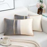 Housses de coussin rectangle moderne taies d'oreiller longues et solides d�coratives pour canap� banc ...