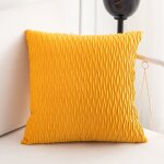 Housses de coussin en velours 50x50 cm, lot de 2, jaune uni, dcoratives pour salon, chambre, canap. ...