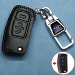 Housse en cuir pour cl� ford 3 boutons avec porte - cl�s fiesta focus galaxy fusion s - max kuga ecosport ...