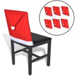 Housses de dossier de chaise 6 pcs bonnet de pre nol