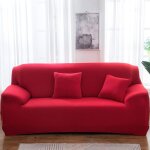 Housse �lastique couleur unie 1 - 4 places, protection extensible canap�, rouge, 235 - 300 cm