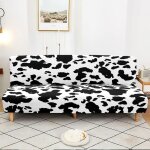 Housse extensible de canap� - lit clic clac sans bras, motif vache, spandex antid�rapant, taille m (160 ...