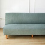 Housse extensible de canap� - lit sans bras, couleur pure vert sauge, universelle pour futon, 160 - 190 ...