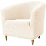 Housse fauteuil 1 place jacquard de type t, polyester extensible, lavable, protecteur de tub chair, cabriolet ...