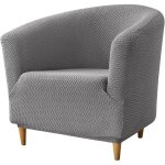 Housse de fauteuil cabriolet 1 place gris clair, chesterfield jacquard extensible housse fauteuil club ...