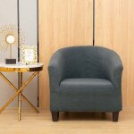 Housse de fauteuil extensible jacquard avec accoudoirs, pour fauteuil de café et relaxation (gris foncé) ... Housse de fauteuil extensible jacquard avec accoudoirs, pour fauteuil de café et relaxation (gris foncé) ...