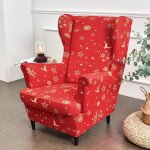 Housse de fauteuil à oreilles extensible 2 - pièces couverture de fauteuil avec housse de coussin en ... Housse de fauteuil à oreilles extensible 2 - pièces couverture de fauteuil avec housse de coussin en ...
