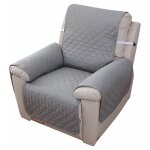 Housse fauteuil relax 1 place, housse de canap protecteur inclinable impermable pour chambre (gris, ...