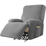 Housse de fauteuil relax doux velours extensible, 4 pi�ce housse de canap� antid�rapante avec poche lat�rale, ...