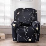 Housse fauteuil relax feuille de fleur, p�che, 4 pi�ces, antid�rapante, protectrice