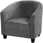 Housse de fauteuil tonneau en velours doux ? tr�s extensibles ? housses de chaise de club souples pour ...