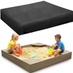 Housse imperm�able 125 x 125 x 20 cm en tissu oxford noir pour bac � sable, piscine ou terrasse