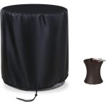 Housse imperm�able pour petite table ronde, table de patio - housse imperm�able pour seau � glace - noir ...