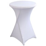Housse mange debout, lot de 3 nappe extensible en spandex blanc, nappe mange debout anti tache, nappe ...