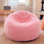 Housse pouf fausse fourrure sans remplissage, salon d�tente rangement jouets peluches, d�coration int�rieure ...