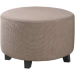 Housse de pouf en jacquard extensible (gris, grand), housse de repose - pieds, housse de protection de ...