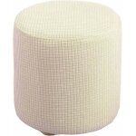 Housse de pouf ottomane carr�e / rond extensible, housses de repose - pieds en jacquard doux pour prot�ger ...