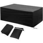 Housse de protection mobilier exterieur 242x162x100cm etanche coupe - vent poussire tissu oxford noir ...