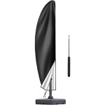 Housse de protection pour parasol d�port� � 2 - 4 m, oxford 210d, avec sac de rangement, noire - 280 ...