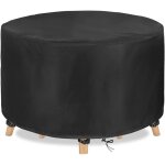 Housse de protection ronde pour table de jardin, imperm�able, en tissu oxford argent� 210d, pour meubles ...