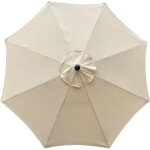Housse de rechange pour parasol, 8 baleines, 3 m, impermable, anti - uv, toile de rechange, beige - ...