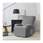 Housse pour repose - pieds extensible armchair relax (4 parties), velours, gris fonc�