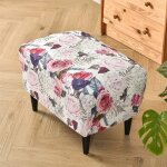 Housse pour repose - pieds / pouf motif fleurs roses