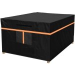 Housse salon de jardin 180x120x74 cm, tissu oxford 420d, avec bandes r�fl�chissantes orange, housse imperm�abl ...