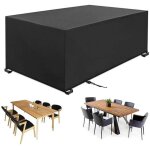 Housse salon de jardin 180x120x74cm 420d oxford noir housse table de jardin rectangulaire housse de protection ...