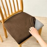 Housse de si�ge 40x40cm velours �lastique marron cacao [26l2]