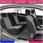 Housses de si�ge sur mesure pour partner / berlingo / combo life (d�s 09 / 2018) 5 si�ges s�par�s housse ...