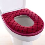 Housse de si�ge de toilette douce et �paisse, chaude et lavable, en tissu moelleux.