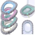 Housse de si�ge de toilette avec poign�e, 4 paquets, housse de si�ge de toilette douce, �paisse, extensible, ...