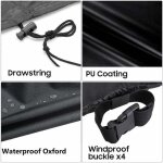 Housse table de jardin 150x90x80cm noir tissu oxford impermable rsistance anti - uv bache table de jardin ...