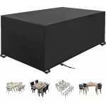 Housse table de jardin 230x120x75cm noir 420d tissu oxford housse salon de jardin rsistance au vent ...
