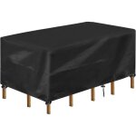 Housse table de jardin, rectangulaire bache salon de jardin impermable, anti - uv, 420d oxford tissu ...