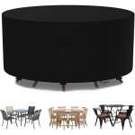 Housse de table ronde imperméable, housse salon de jardin ronde 200 x 94cm noir housse table jardin housse ... Housse de table ronde imperméable, housse salon de jardin ronde 200 x 94cm noir housse table jardin housse ...