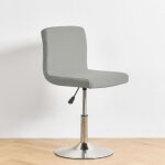 Housse de tabouret de bar avec dossier extensible pour chaise de salle  manger pivotante gris