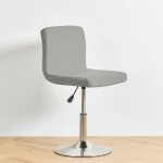 Housse de tabouret de bar avec dossier extensible pour chaise de salle � manger pivotante gris - zvd